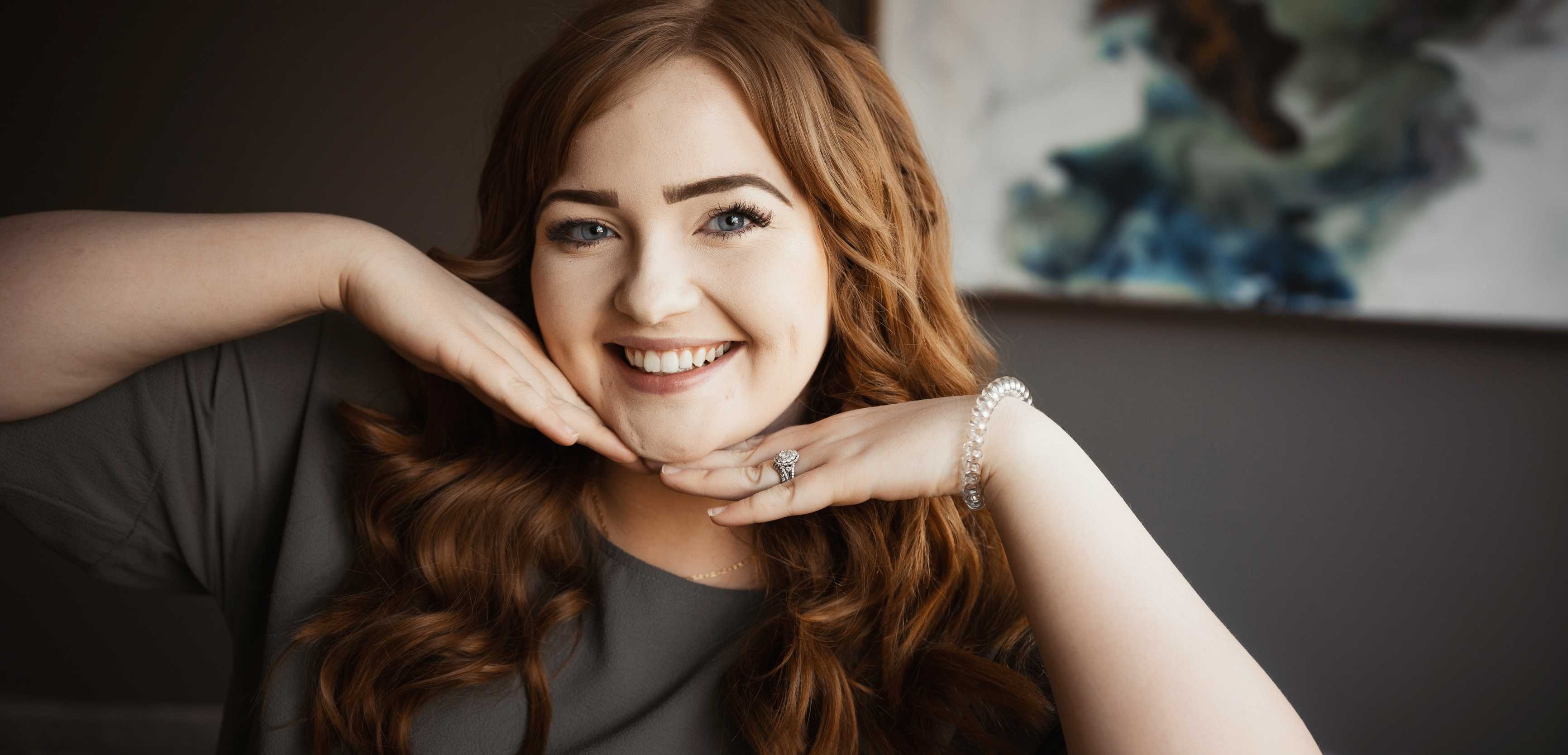 A young female patient smiling